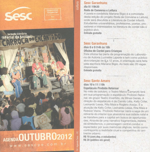 Clipping Oficina SSESC Garanhuns