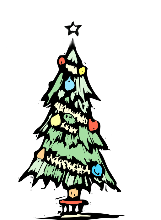 Xilogravura Árvore de Natal